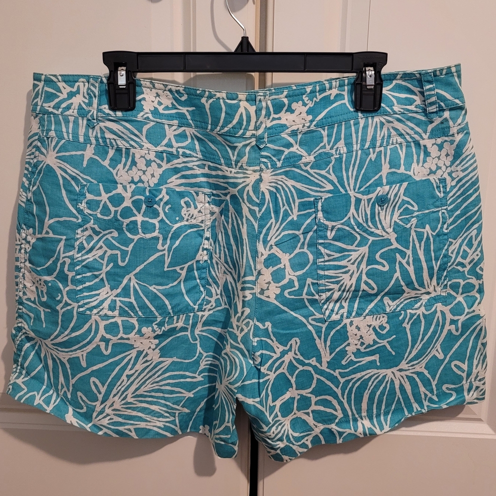 Tommy Bahama Teal and White Floral Cargo Shorts